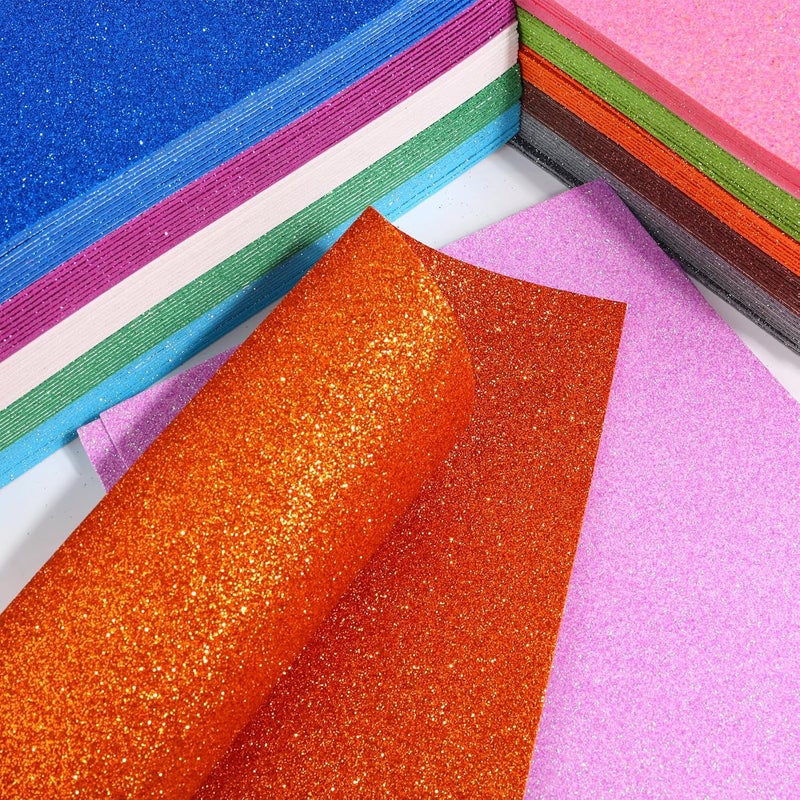 Mluchee 10 Sheets Glitter Cardstock Paper for New Year Thanksgiving Christmas Fall Decorations, Self-adhesive Backs Paper 30 X 20cm A4 Paper for Card DIY Scrapbook (Light Purple) - Image 4